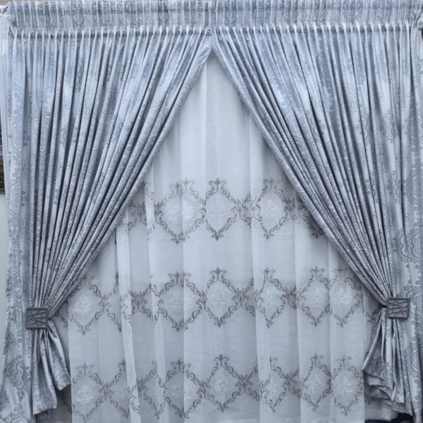 Tuscany Woven Curtain(60% Blockout) – Double Tape – 1898 Embroidered Linen Voile