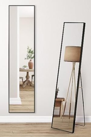 Rose Home Fashion Aluminum Alloy Thickened Frame 64" x21" Full Length Mirror, 